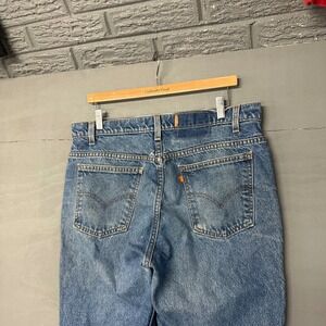 Levi's 505 Orange Tab Jeans Medium Wash Straight Leg Denim Mens Size 34x32